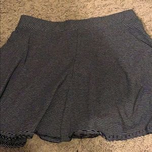 Black and white stripped XL skater skirt